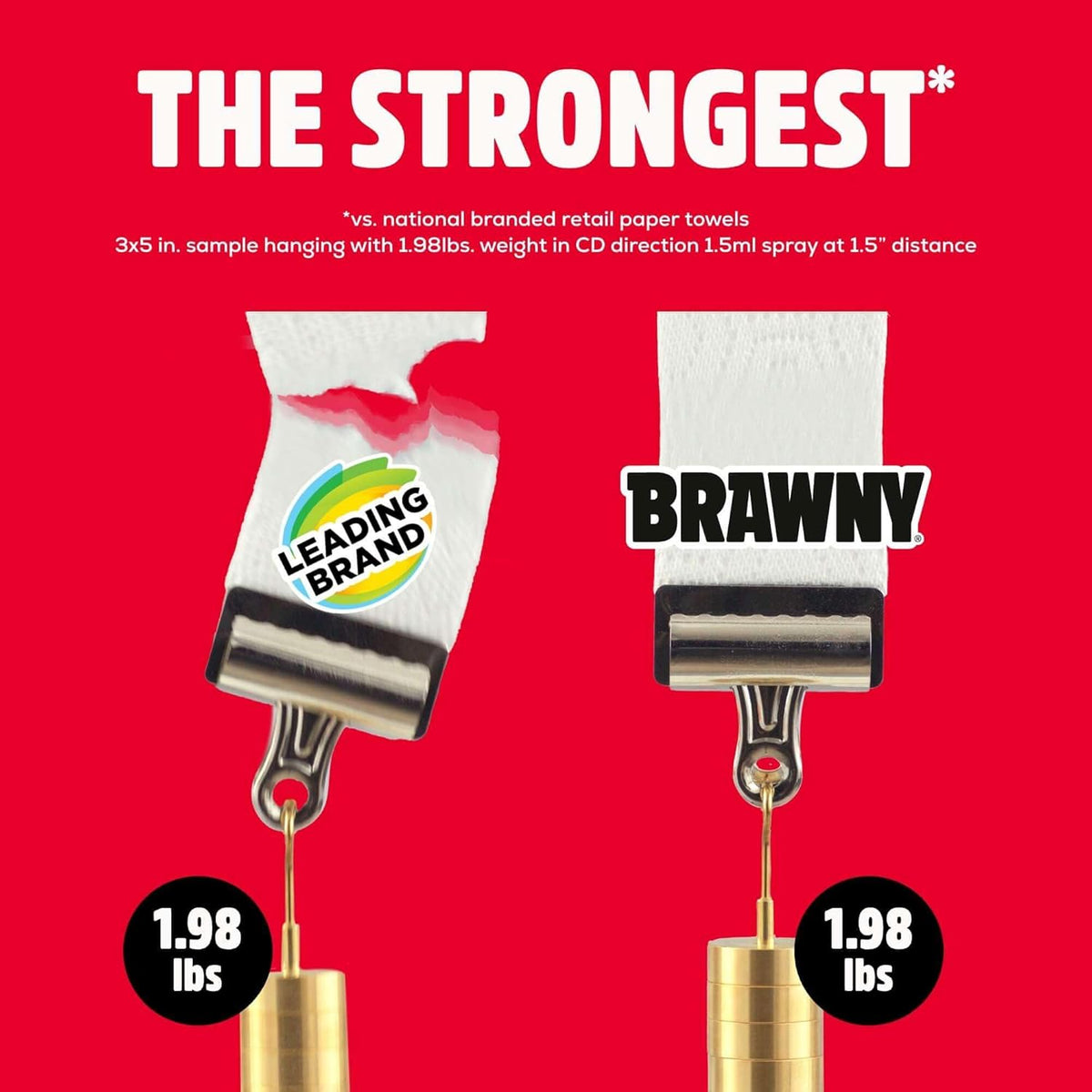 Brawny Tear-A-Square 3-Ply Paper Towels, 12 XL Family Rolls = 30 Regular