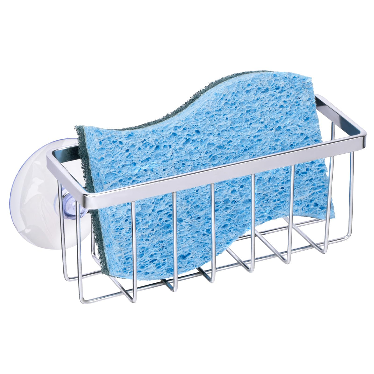 HLOOL Sponge Holder for Kitchen Sink, Kitchen Sink Caddy -Mat Silver