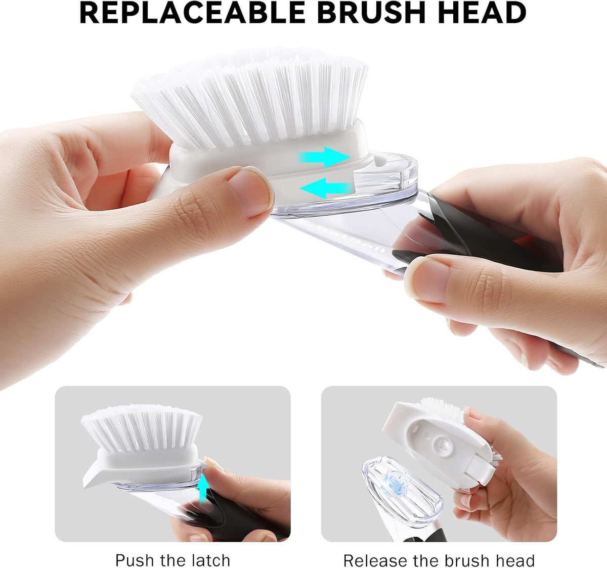 SetSail Dish Brush with Soap Dispenser, Stiff Bristles Dish Scrubber Set