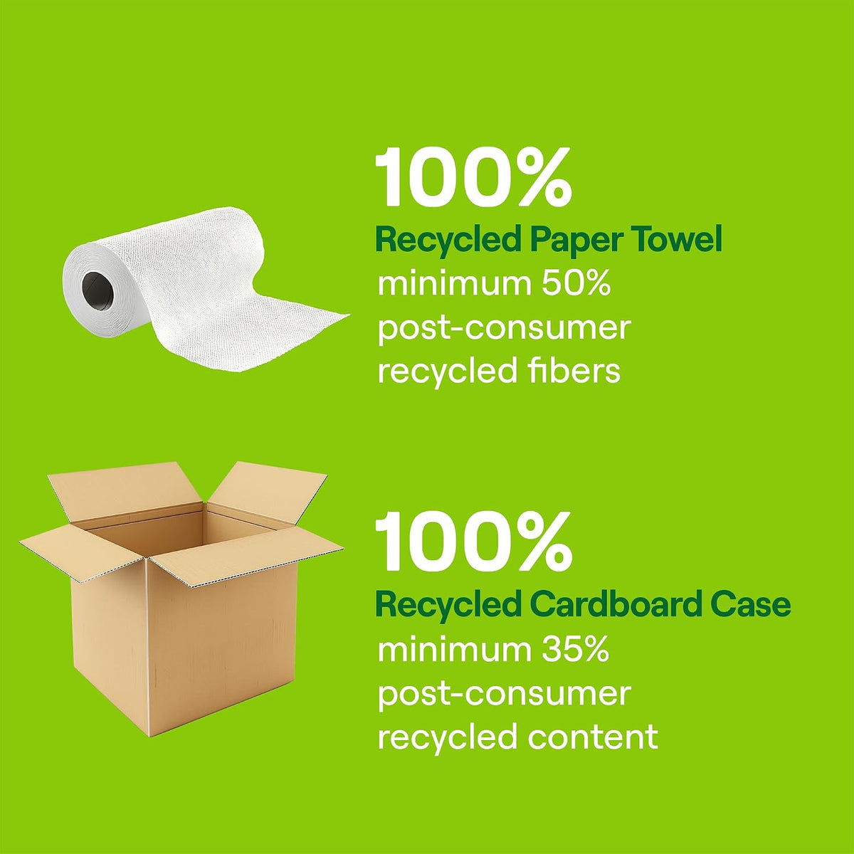 Seventh Generation 100% Recycled Paper Towels, 2 Regular Rolls, 140 2-Ply Sheets (White) Strong & Absorbent Paper towels for Kitchen, Bathroom & Everyday Cleaning, Whitened Without Chlorine Bleach