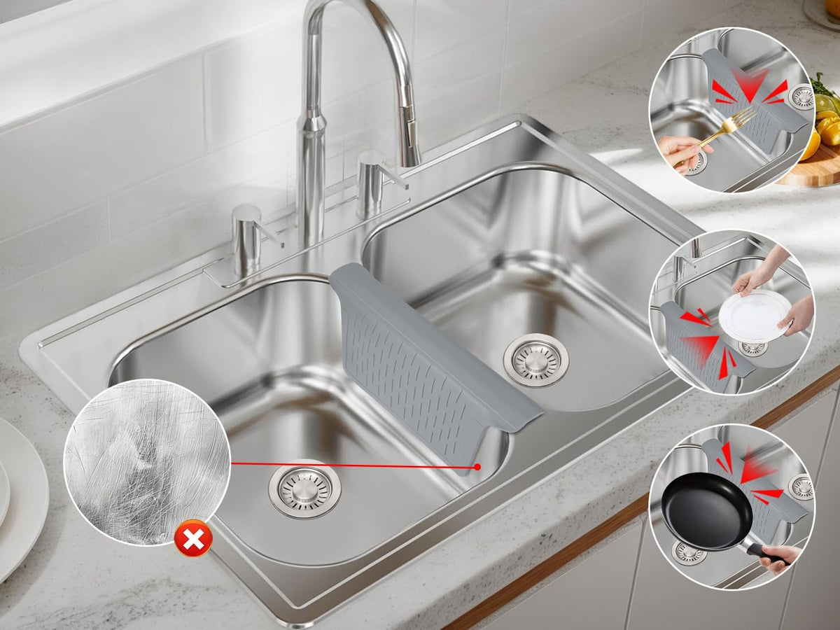 Sink Saddle, Kitchen Sink Mat, Divider Protector Mat, Silicone Protector