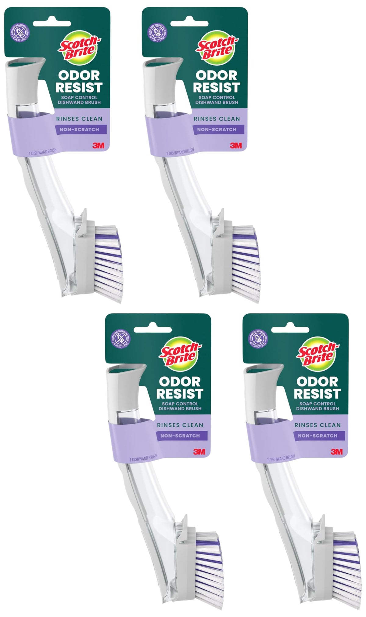Scotch-Brite Odor Resist Soap Control Dishwand Brush, 1 Cleaning Dish Wand Brush, Precise Soap Control, Leak-Free Guarantee, Safe on Dishes, Nonstick Cookware, Tubs