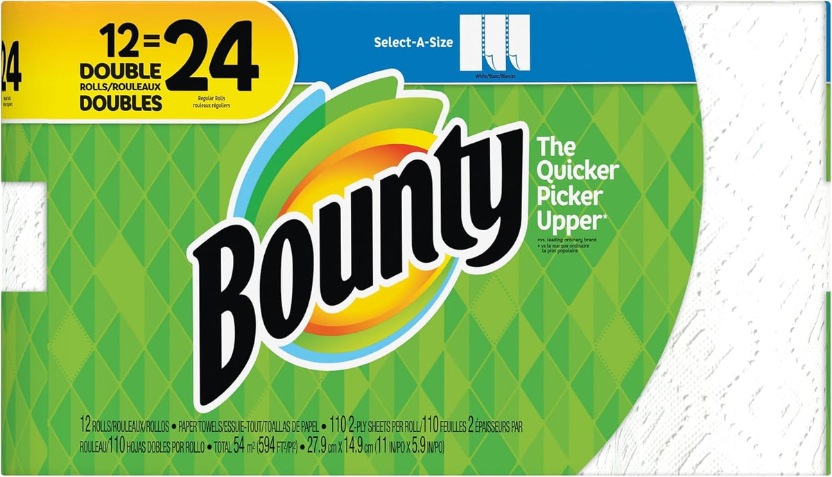 Bounty 2847075 Select-A-Size Paper Towels 2-Ply 110 Sheets/Roll
