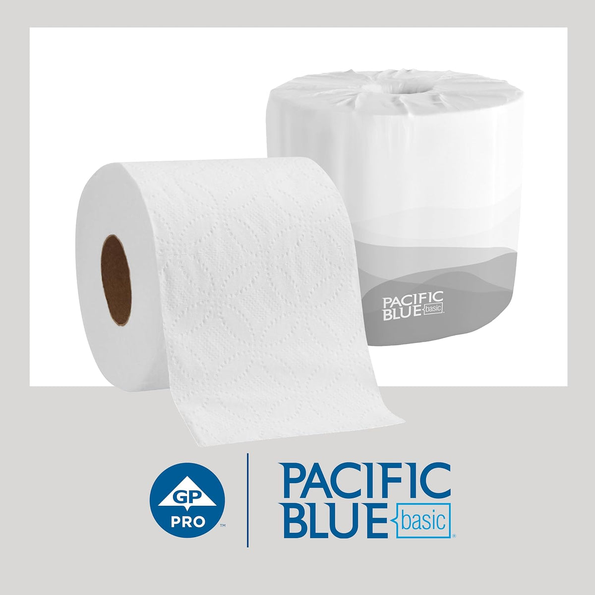 Georgia-Pacific Pacific Blue Basic 2-Ply Embossed Toilet Paper,19880/01, 550 Sheets Per Roll, 80 Rolls Per Case