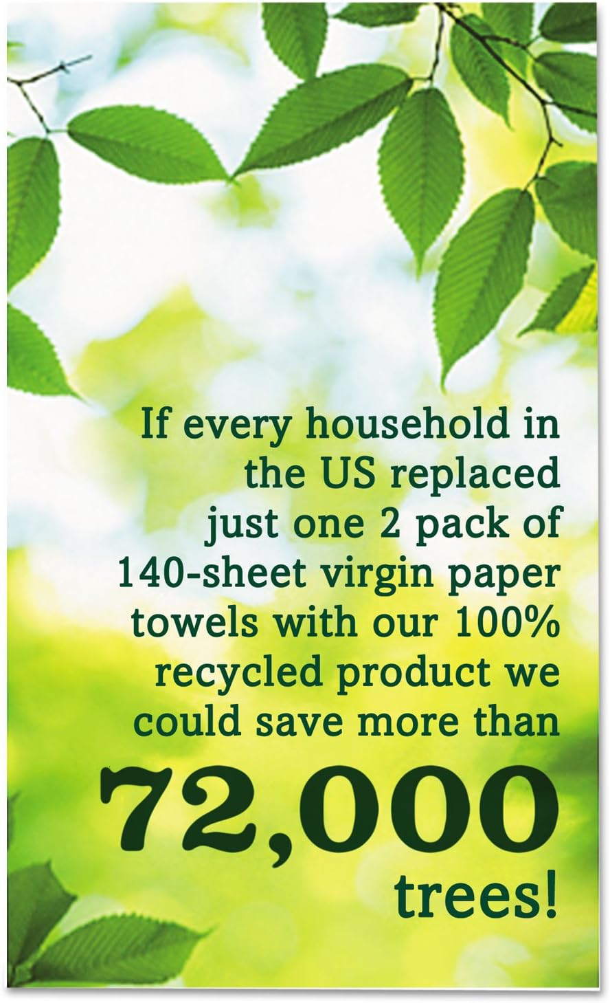 Seventh Generation 13739PK 100% Recycled Paper Towel Rolls, 2-Ply, 156 /RL, 8 RL/PK