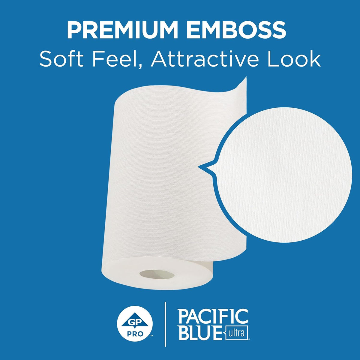 Pacific Blue Ultra by Georgia-Pacific PRO 9” Paper Towel Rolls, White, 400 Feet Per Roll, 6 Rolls Per Case, 26610