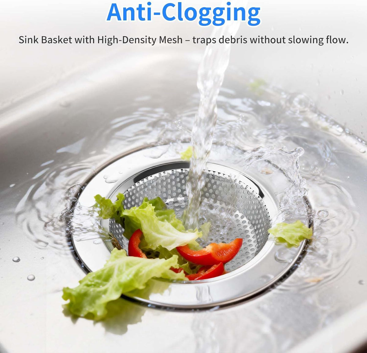 Chefbee 4PCS 4.4" Stainless Steel Kitchen Sink Drain Strainer Food Catcher