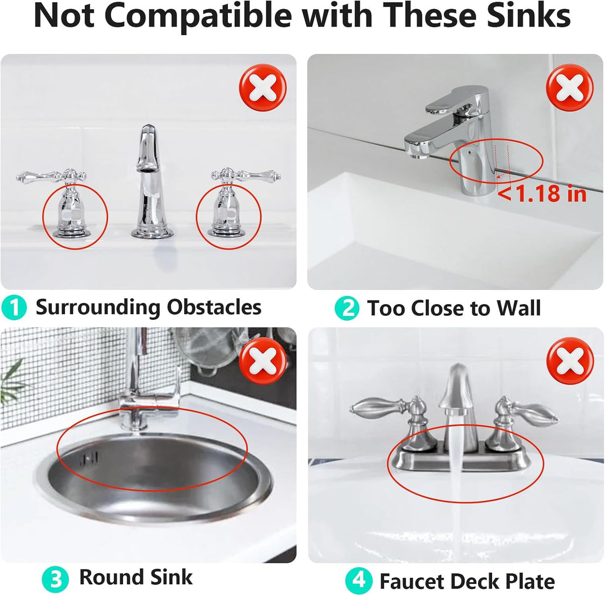24'' Longer Faucet Mat for Kitchen Sink Splash Guard Drain Mat Behind Fauce