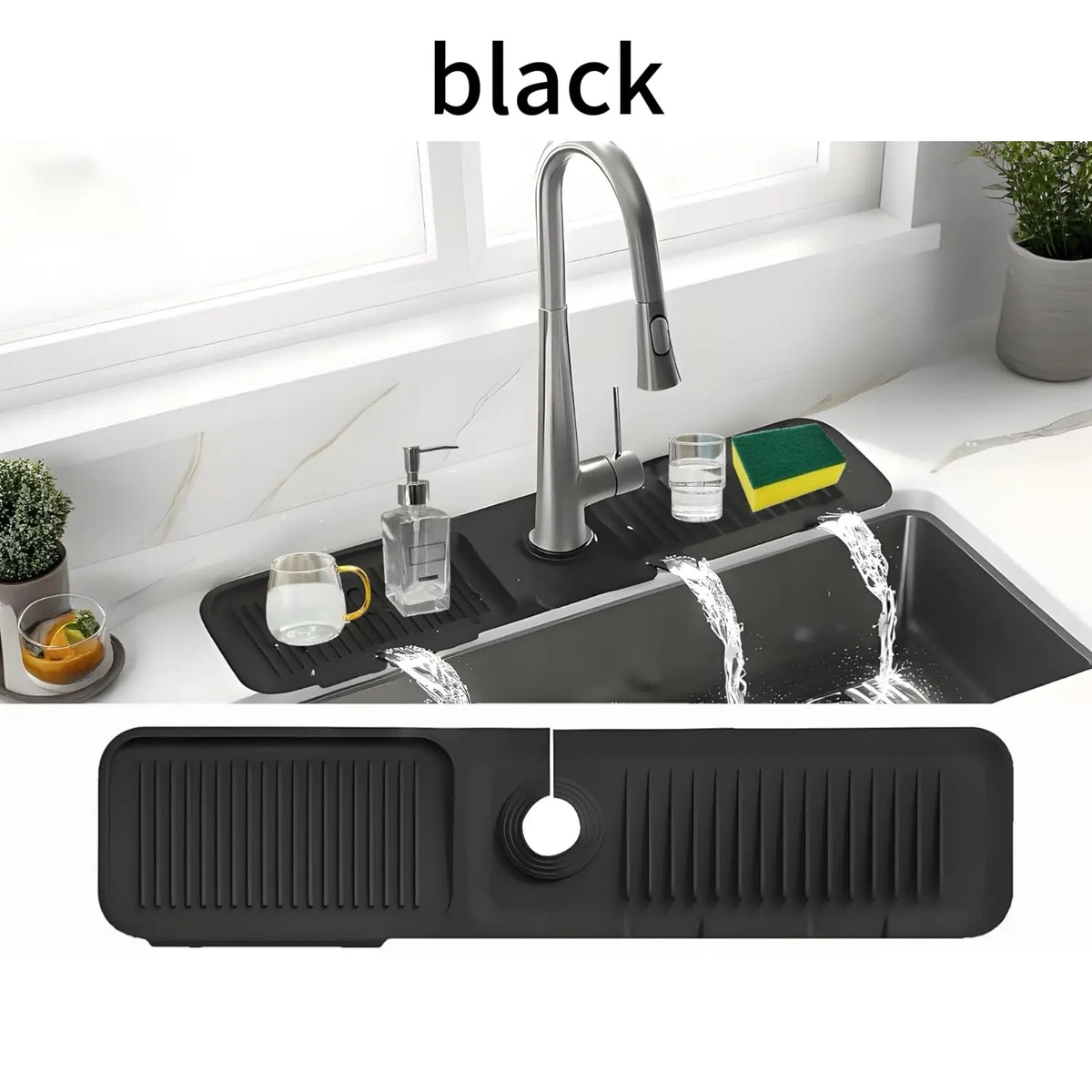 【Various pack】Sink Faucet Mat for Kitchen &Bathroom,Silicone Folding Splash Guard,Draining Mat with Button Lock,moistureproof mat for bath,Sink Accessories for Kitchen