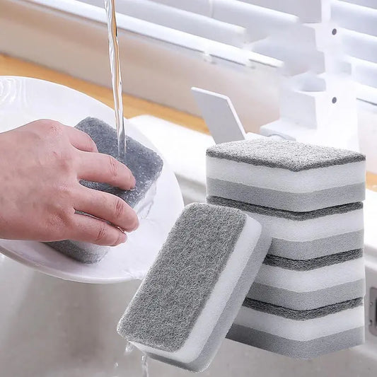 5pcs/set Kitchen Cleaning Sponge, Double Sided Anti-scratch Dish Wash Sponge, Cleaning Pad for Kitchen Plate Pot Bowl Bottle, Kitchen Cleaning Tools