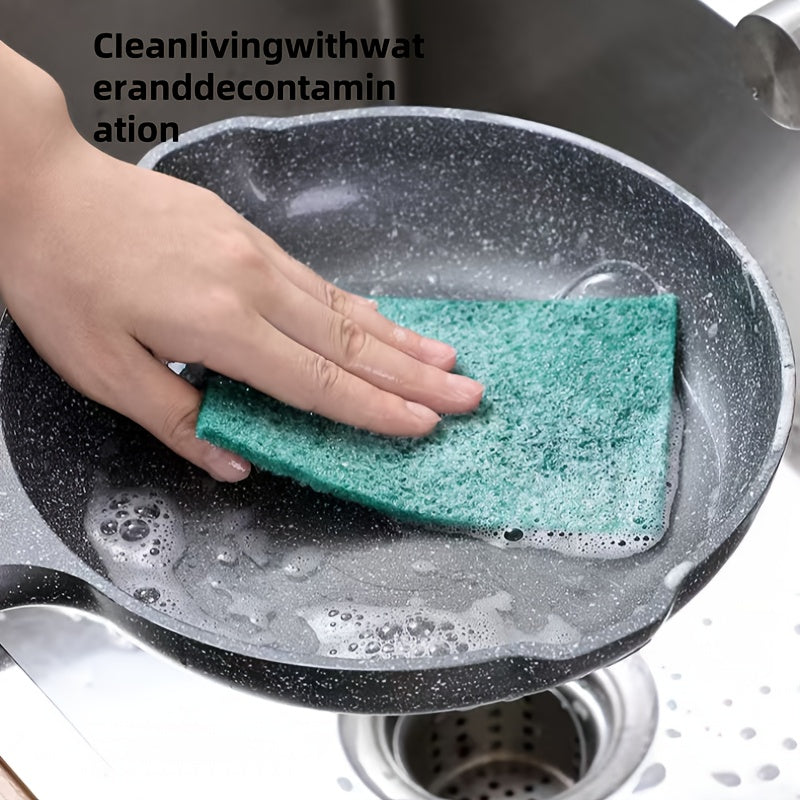 16pcs/8pcs Green Microfiber Dish Cloths, Double-Sided Kitchen Sponges for Cleaning, Large and Thick Scrub Brushes, Kitchen Cleaning Supplies, Kitchen Cleaning Tools