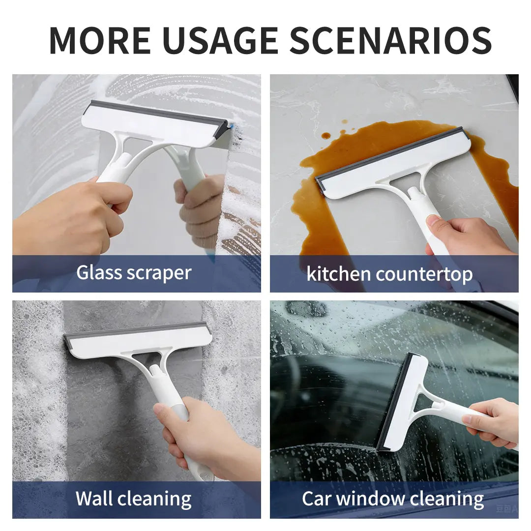 1-Count Multipurpose Surface Cleaning Squeegee Tool Kit - Scrubber Combo, Sponge Scrubber, Silicone Non-Scratch Blade, Spray+Scrape Function, Comfortable Grip, Bottle Included, for Glass, Car Window, After-Sales Promise, Multipurpose Surface Cleaning Sque