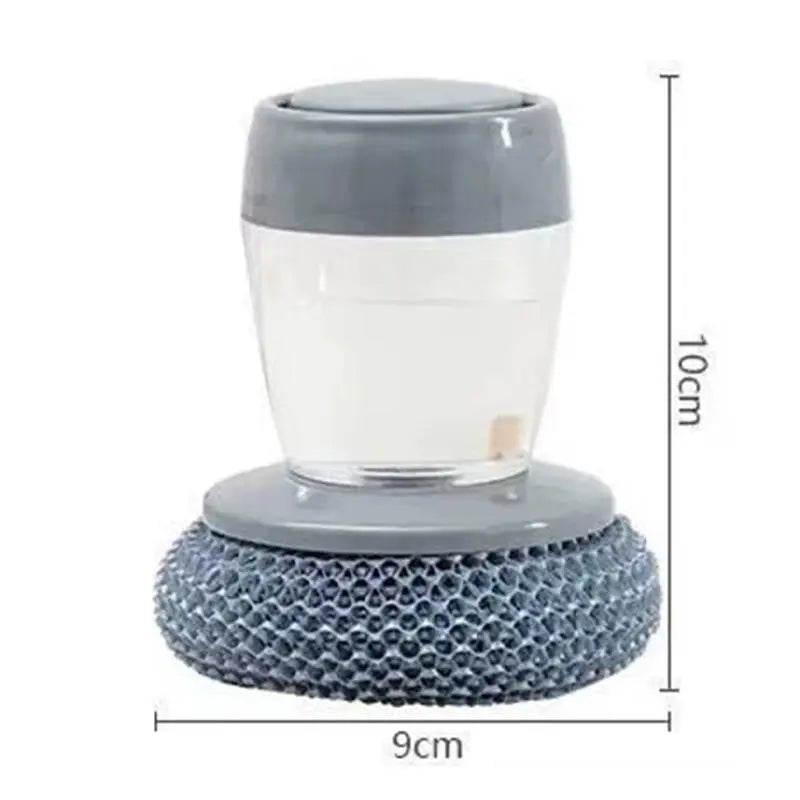 Liquid Dispensing Dish Brush with Handle, Refillable Kitchen Cleaning Brush for Dishes, Bowls, Pots and Sink, Handheld Dishwashing Tool for Everyday Kitchen Use