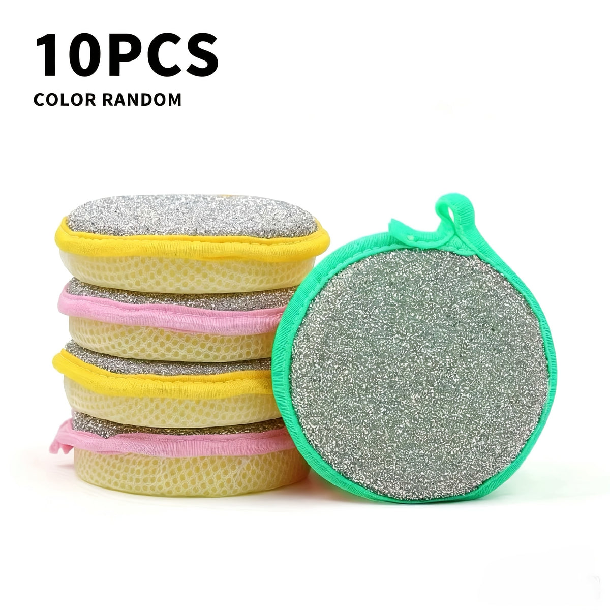 [Kitchen Cleaning Sponge] 5/10/40pcs Kitchen Cleaning Sponge Scrubber, Scouring Pad Dishcloth, Suitable for Cleaning Pots, Stoves, Sinks, Bowls, And Chopsticks. Colors Are Sent Randomly