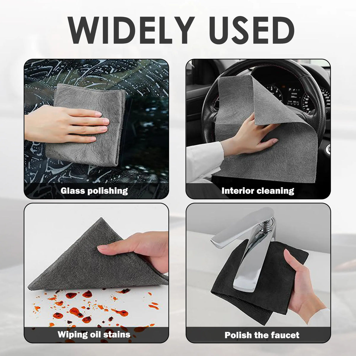 10 Counts Magic Cleaning Cloth, Reuseable Thickened Streak Free Magic Cleaning Wipes, Microfiber Cleaning Cloths for Windows Glass Car,dorm essentials,home essentials