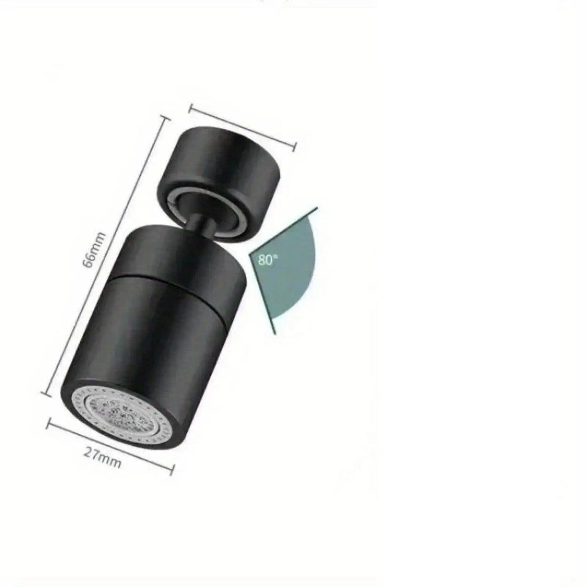 1‑Pack ABS Dual‑Flow Kitchen Faucet Aerator, 360° Rotatable Anti‑Splash Water‑Saving Spout Head, Adjustable Sink Tap Accessory with Installation Tool for Household Kitchen Use