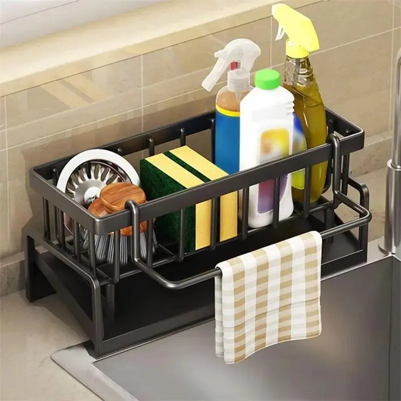 Hanging Rectangular 1-Layer Kitchen Sink Drying Rack - Space-Saving Vertical Organizer Stand with Quick Drain Board, Waterproof Home Accessory for Bathroom/Kitchen Storage Holders & Racks