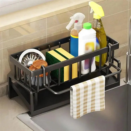 Hanging Rectangular 1-Layer Kitchen Sink Drying Rack - Space-Saving Vertical Organizer Stand with Quick Drain Board, Waterproof Home Accessory for Bathroom/Kitchen Storage Holders & Racks