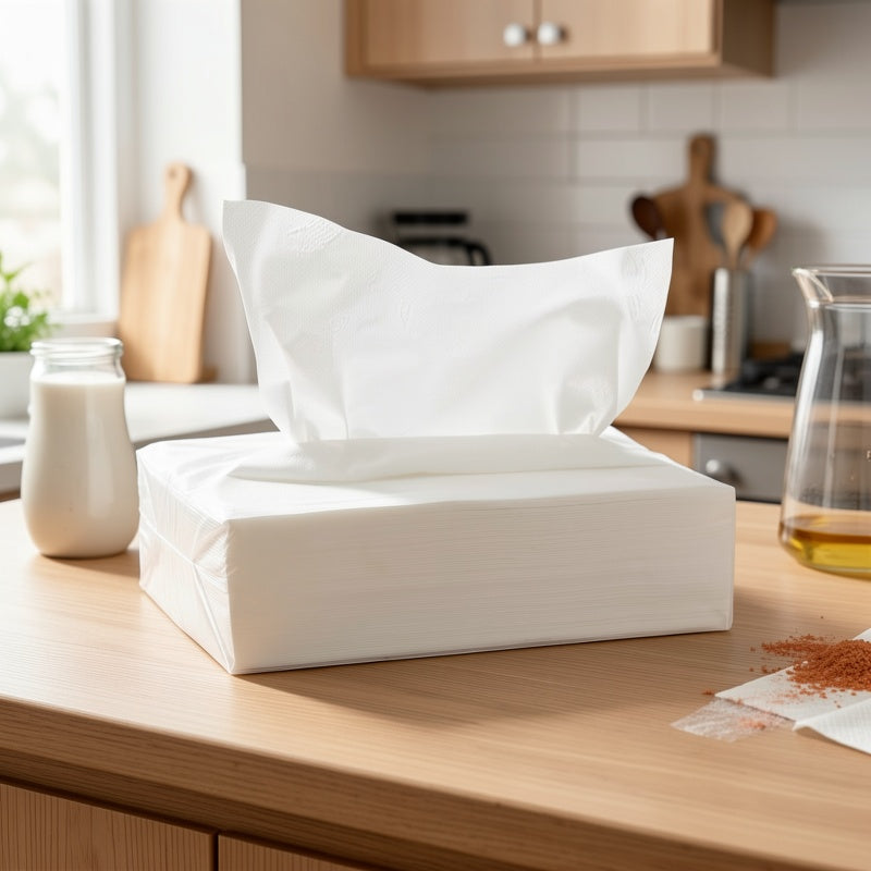 400 Sheets of 4-Layer Thickened Original Wood Pulp Paper, Transparent Household Toilet Paper Simple Packaging, Extractor Napkins, Original Wood Pulp without Magazine Added, Pure Nature Taste, Safe and Assured, Kitchen Toilet Towel Paper