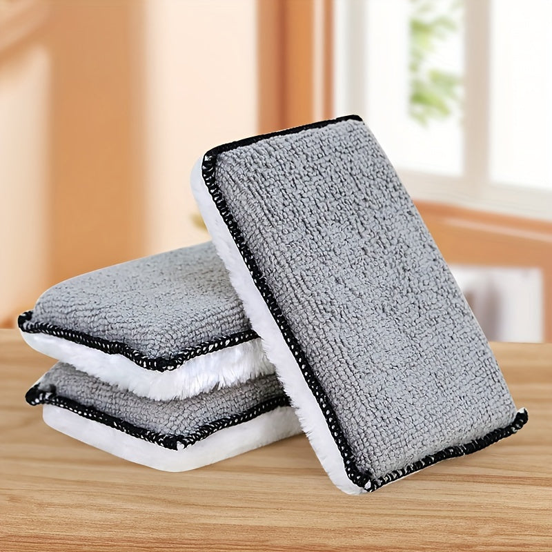 2pcs/6pcs Microfiber Sponge for Car Interior Detailing, Car Wash Sponge, Interior Scrubbing Sponge, Car Cleaning Sponge for Stain Removal, Dual-Sided Sponge for Cleaning Leather, Plastic, Vinyl, and Interior Trim, Kitchen Cleaning Sponge Wipe