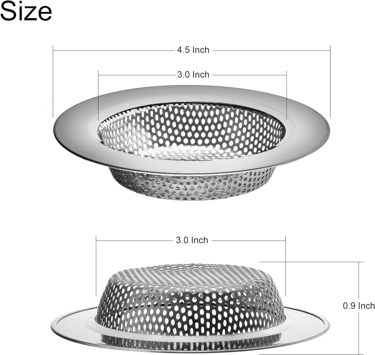 2PCS - Kitchen Sink Drain Strainer and Anti-Clogging Stopper Drainer Set for Standard 3-1/2 Inch