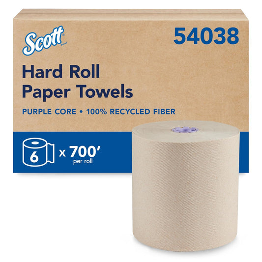 Scott Professional Hard Roll Paper Towels, Bulk, 6 Rolls x 700' (54038)