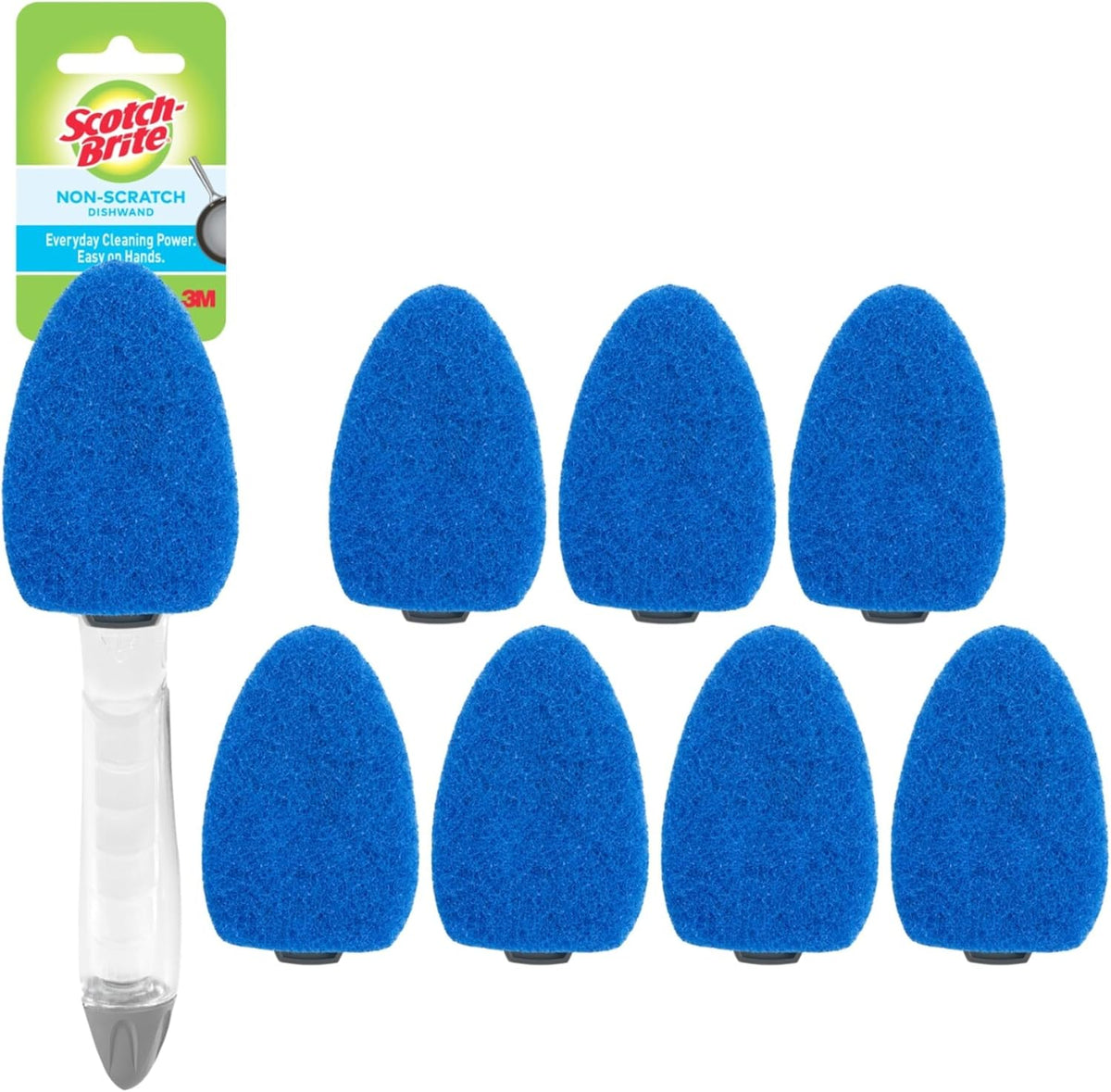 Scotch-Brite Non-Scratch Dishwand Kit, 1 Wand & 7 Refill Pads