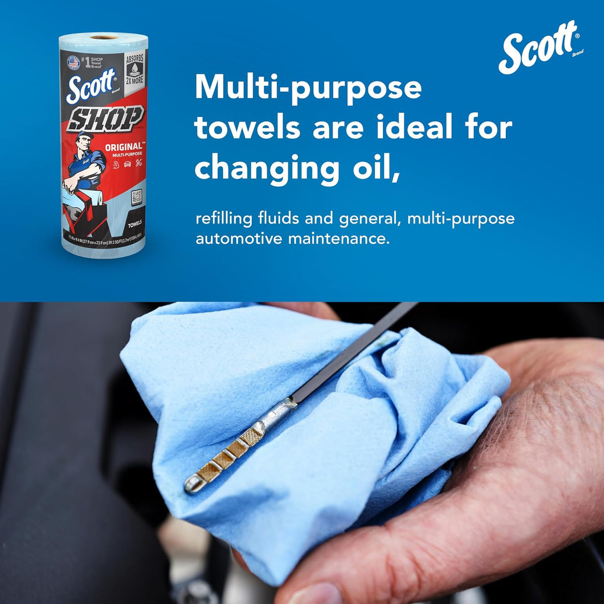 Scott Shop Towels Original Big Rolls, 60 Towels/Roll, 24 Big Rolls/Case