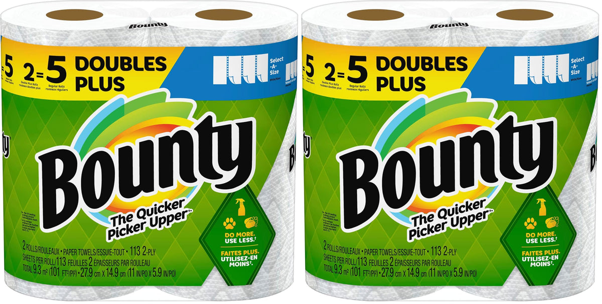 Bounty Essentials Select-A-Size Paper Towels, White, 6 Triple Rolls = 18 Regular Rolls