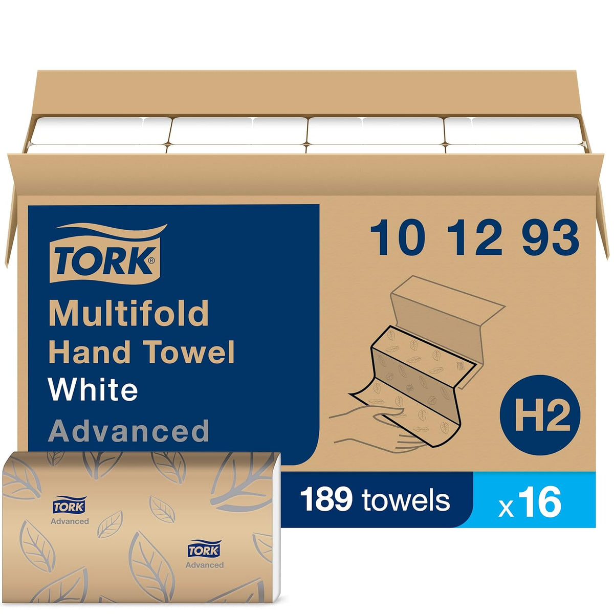 Tork Xpress Soft Multifold Hand Towel White, 16 Packs x 189 Towels, 101293
