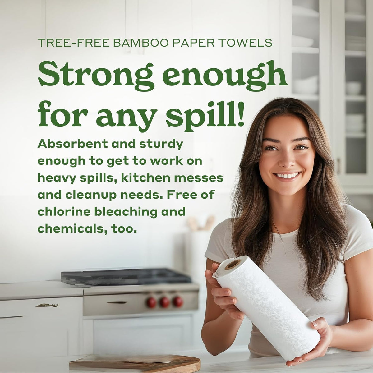 Caboo Tree Free Paper Towels, Sustainable, Toxin Free, 8 Family Size Rolls