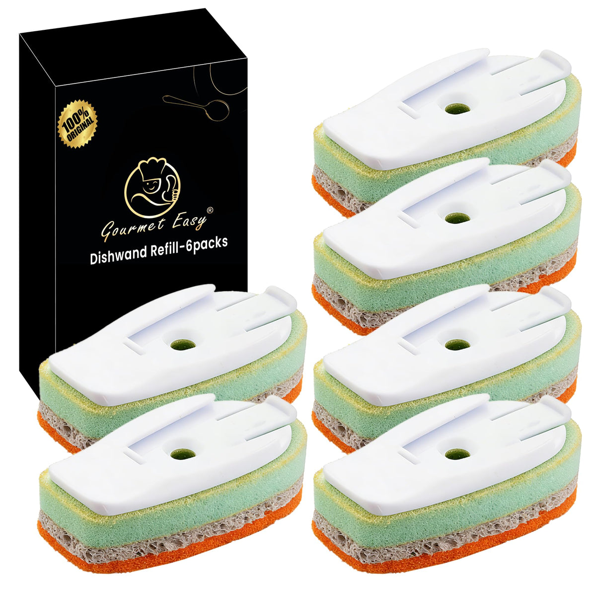 Gourmet Easy Dish Wand with Stainless Steel Handle & Easy Storage Holder