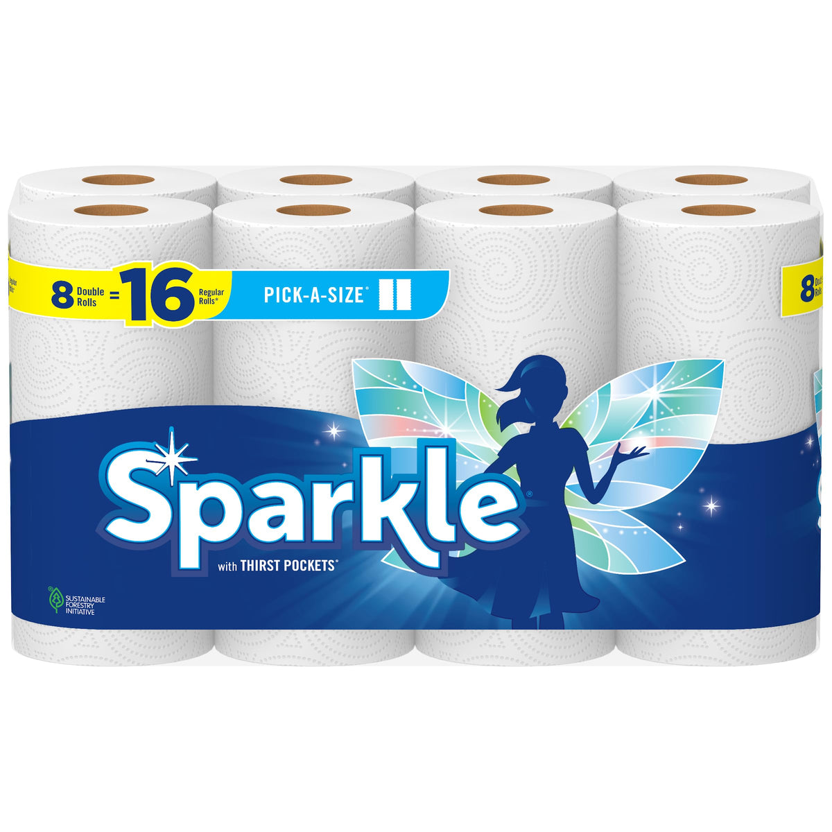 Sparkle Tear-A-Square Kitchen Paper Towels, 2 Double Rolls, 220 Sheets