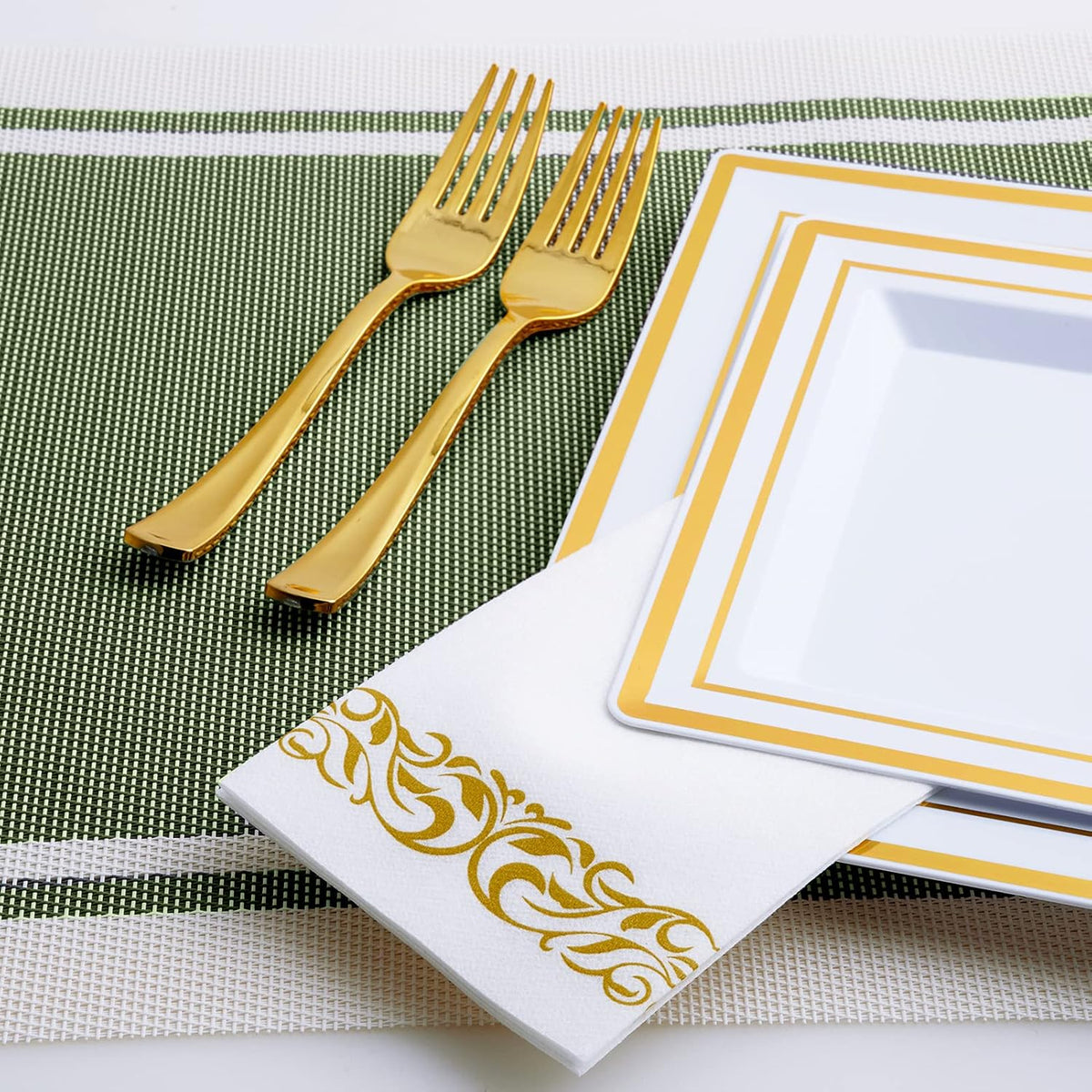 200Pack Guest Towels Disposable Bathroom, Paper Hand Towels, Gold