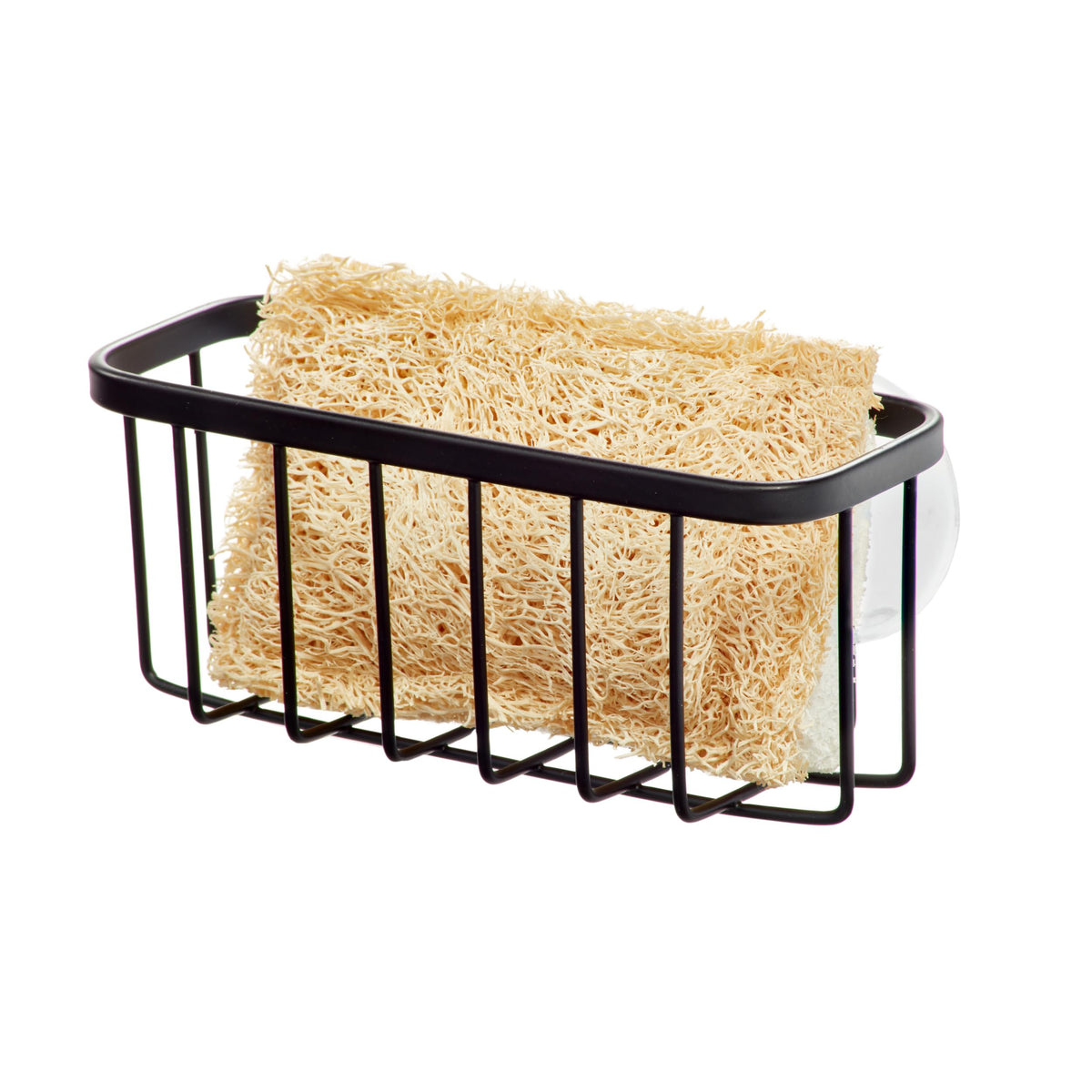 iDesign Gia Stainless Steel Dish Sponge Holder Basket with Suction Cups, Ideal for Kitchen Sinks and Bathroom Organization, 2.25"D x 2.5"W x 5.75"H, Set of 1, Polished