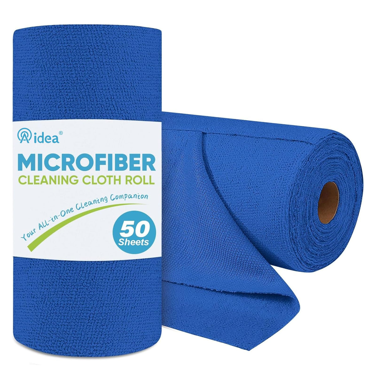 AIDEA Microfiber Cleaning Cloth Roll-50PK, Reusable Paper Towels 11.5×11.5"