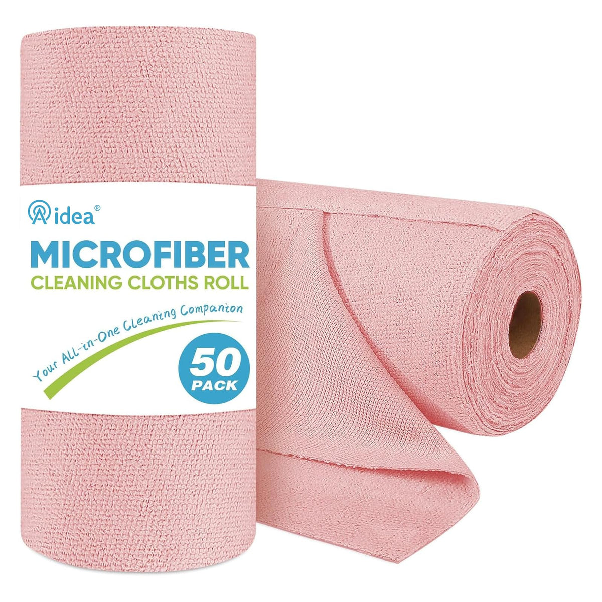 AIDEA Microfiber Cleaning Cloth Roll-50PK, Reusable Paper Towels 11.5×11.5"