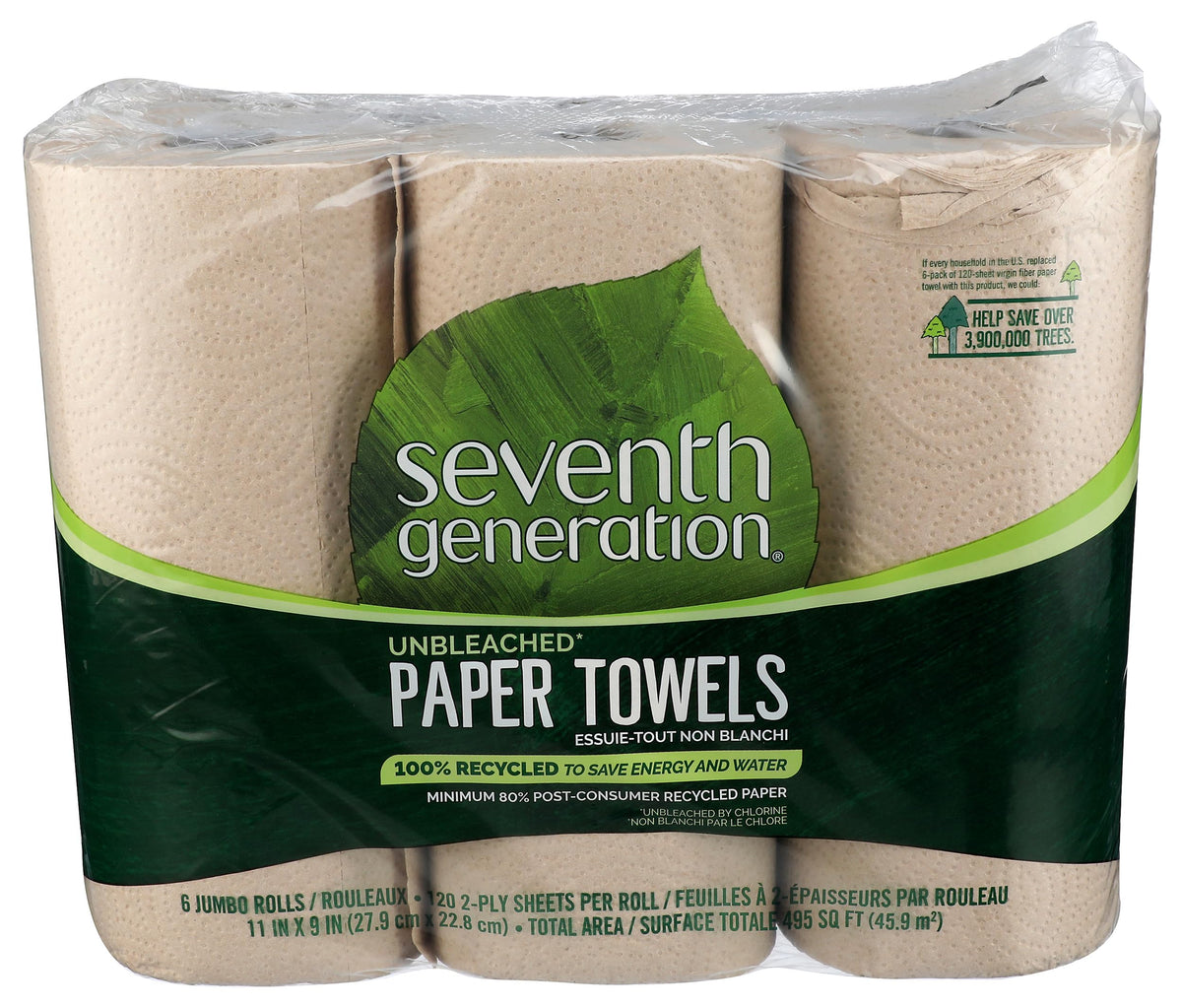Seventh Generation Nat Paper Towels, 120 Cnt, 120-Count