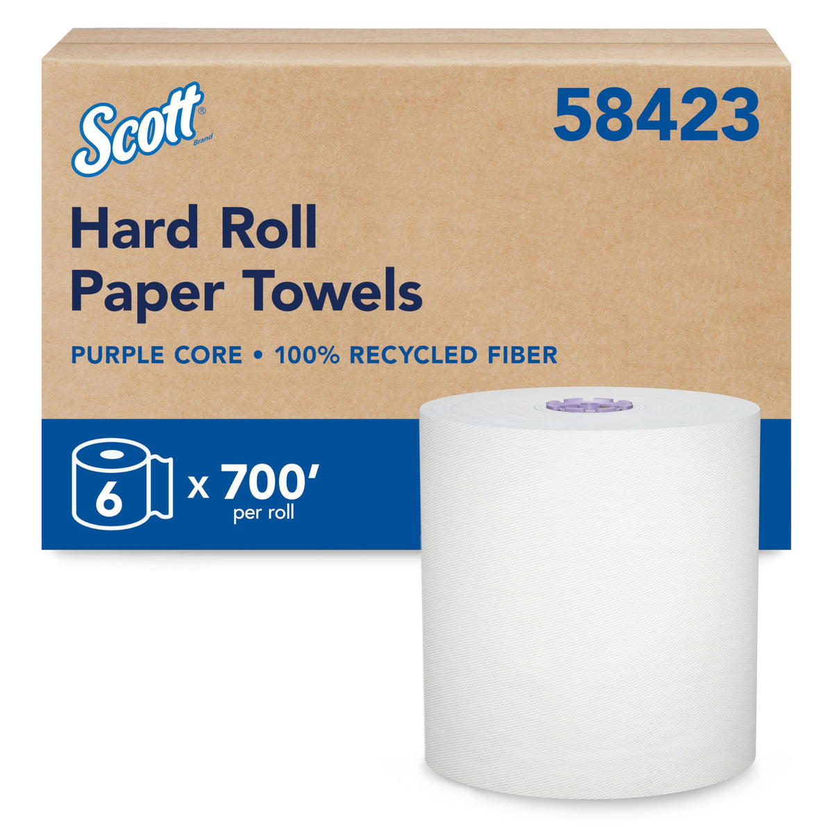 Scott Professional Hard Roll Paper Towels, Bulk, 6 Rolls x 700' (54038)