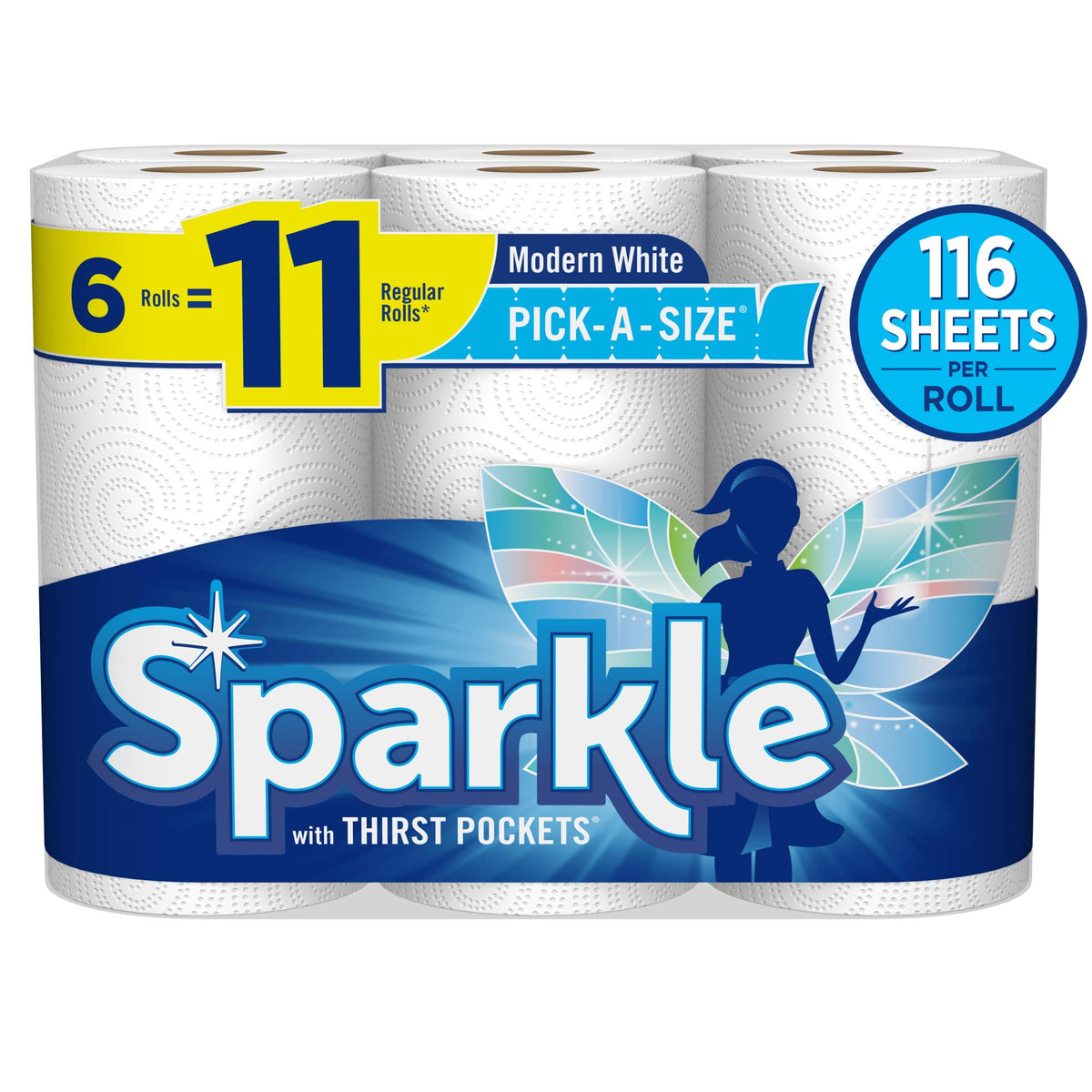 Sparkle Tear-A-Square Kitchen Paper Towels, 2 Double Rolls, 220 Sheets