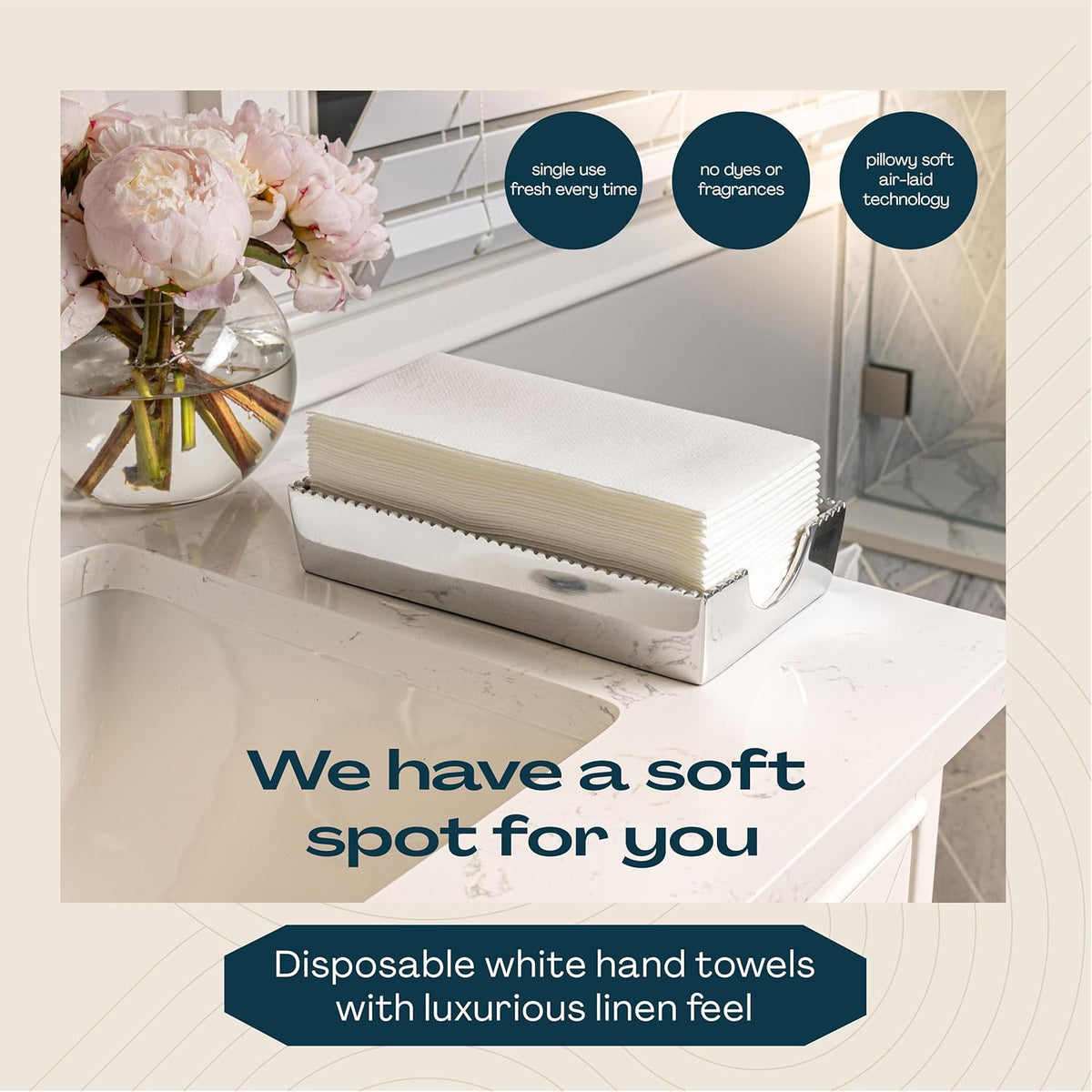 Lintext Disposable Linen-Feel Guest Towels - 12" x 17" Cloth-Like Hand Towels - Soft And Absorbent Paper Napkin For Bathroom, Kitchen, Or Event, Ultra-Soft - Pack of 200