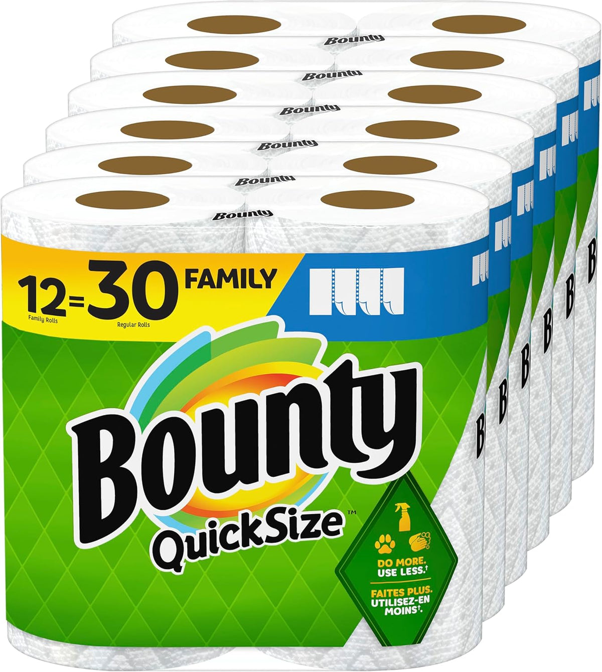 Bounty Essentials Select-A-Size Paper Towels, White, 6 Triple Rolls = 18 Regular Rolls