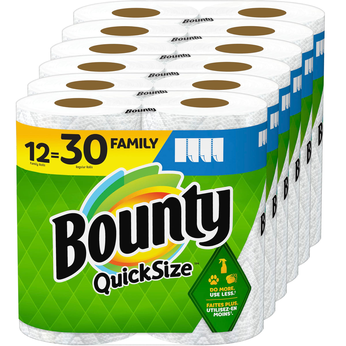 Bounty Essentials Select-A-Size Paper Towels, White, 6 Triple Rolls = 18 Regular Rolls