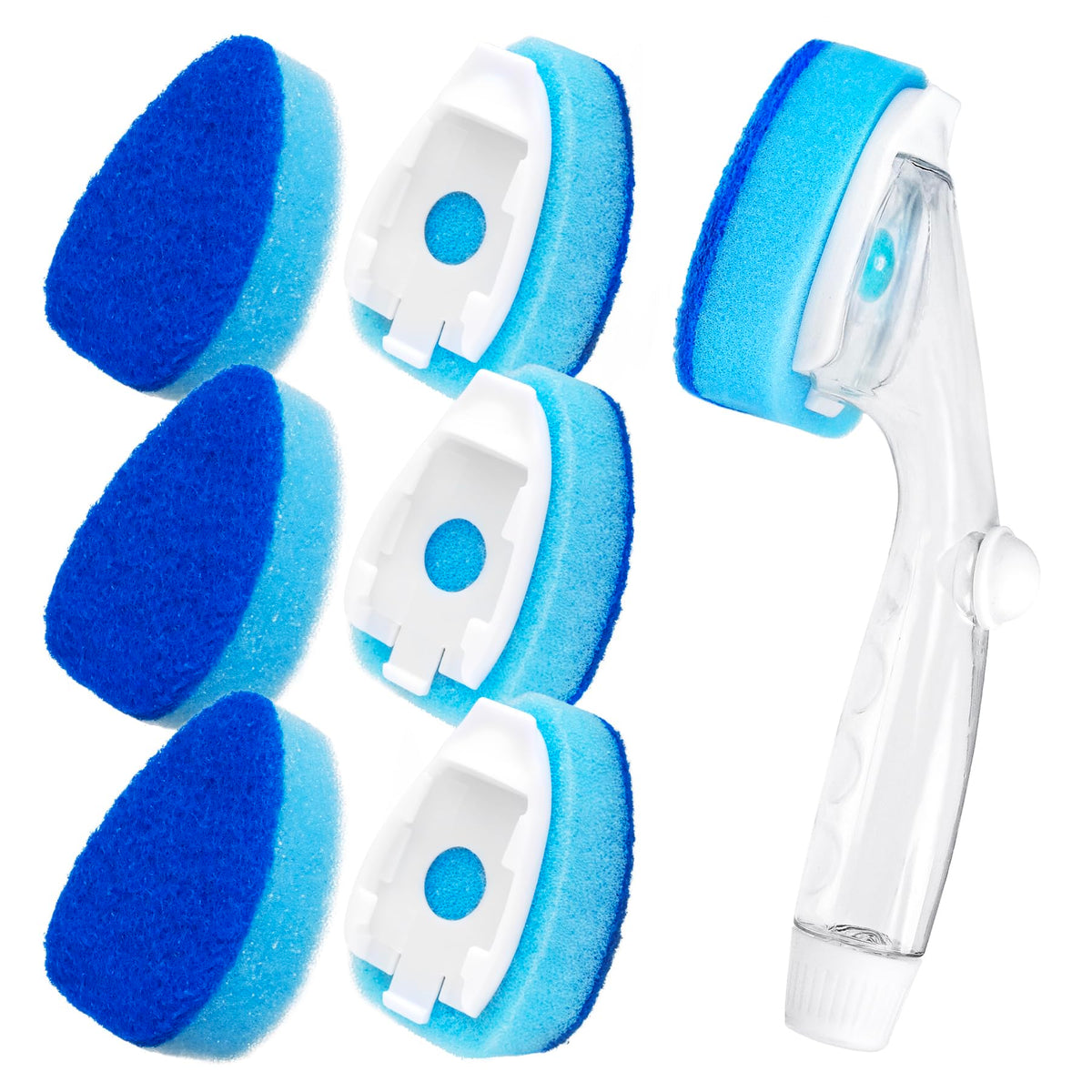 Dishwand Refills with Handle, Dish Wand Refill Replacement Sponge Head 6Pcs