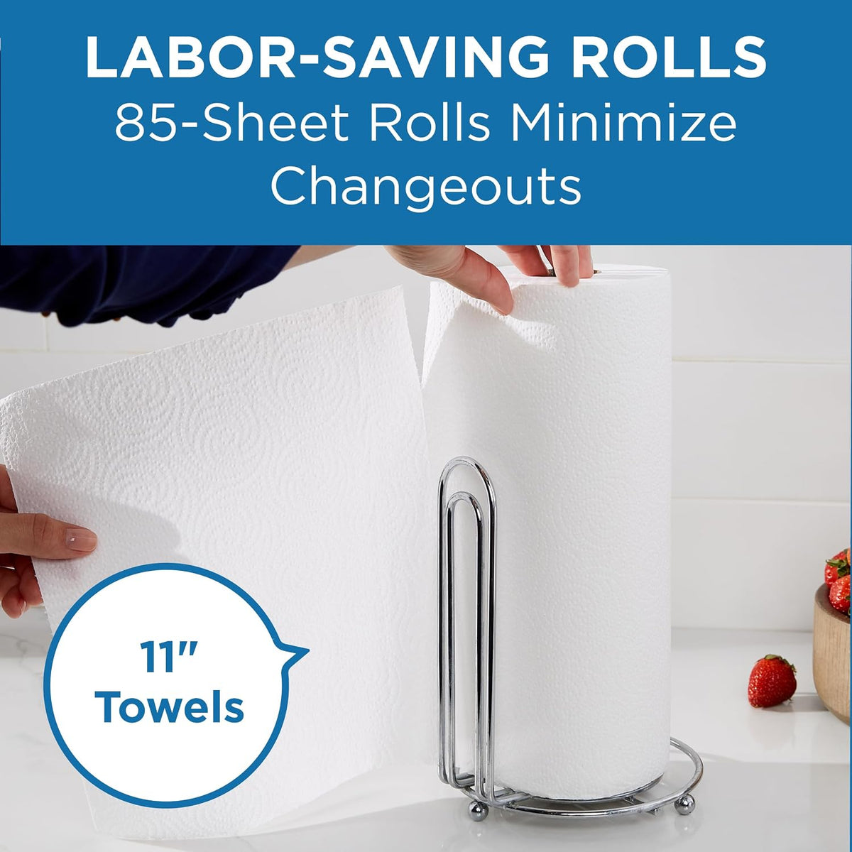 Pacific Blue Select by Georgia-Pacific PRO 2-Ply Perforated Roll Paper Towels, Individually Wrapped, White, 85 Sheets Per Roll, 30 Rolls Per Case, 27385