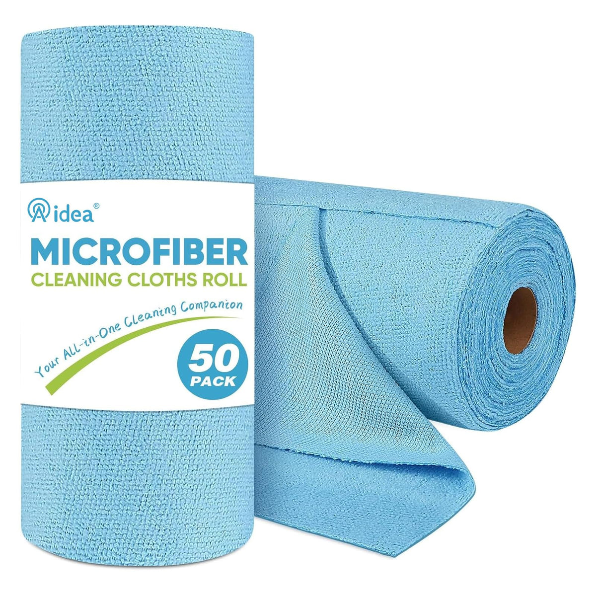 AIDEA Microfiber Cleaning Cloth Roll-50PK, Reusable Paper Towels 11.5×11.5"