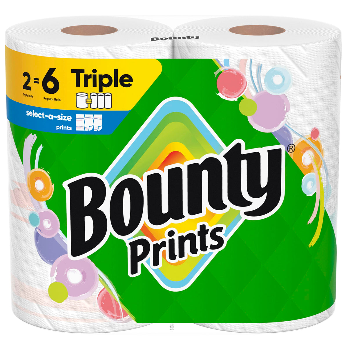 Bounty Select-A-Size Paper Towels, White, 2 Triple Rolls = 6 Regular Rolls
