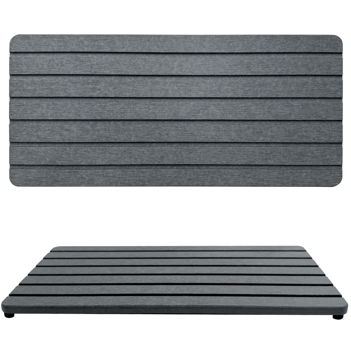 NiuYichee 2 PCS Water Absorbent diatomite Coasters, 8.3" x 4" Water Absorbing Stone Tray for Sink, Stone Drying mat for Kitchen Counter, Stone soap Tray Used for Hand Soaps & toiletries & Plants