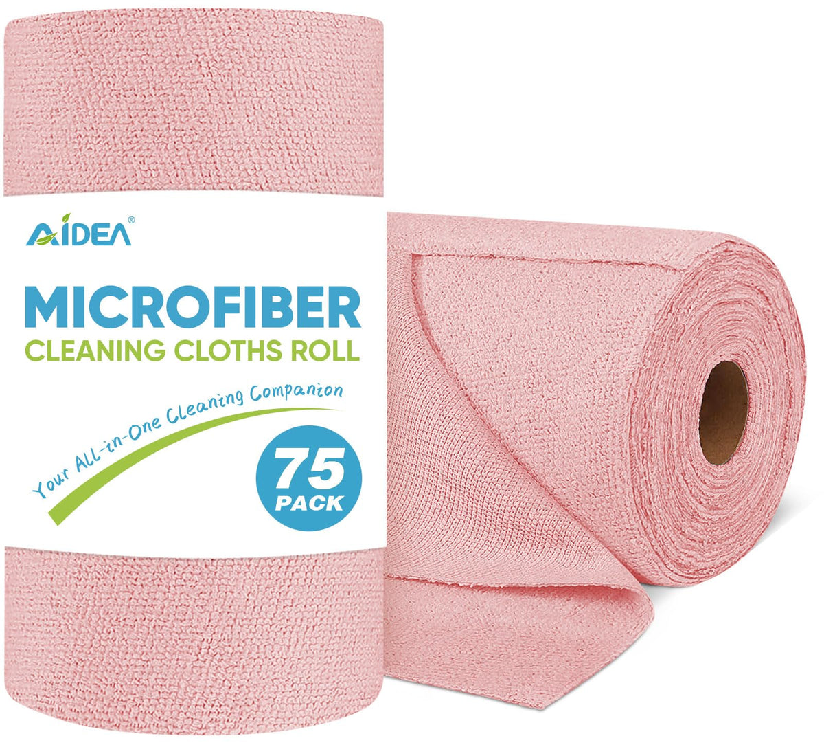 AIDEA Microfiber Cleaning Cloth Roll-50PK, Reusable Paper Towels 11.5×11.5"