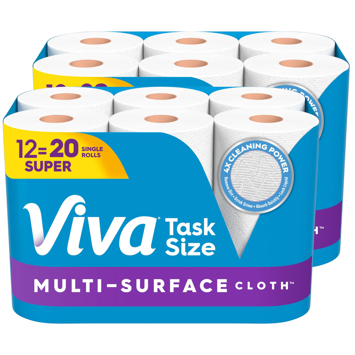 Viva Multi-Surface Cloth Paper Towels, 12 Super Rolls, 81 Sheets per Roll